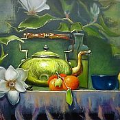 Картины и панно handmade. Livemaster - original item Oil painting kettle 