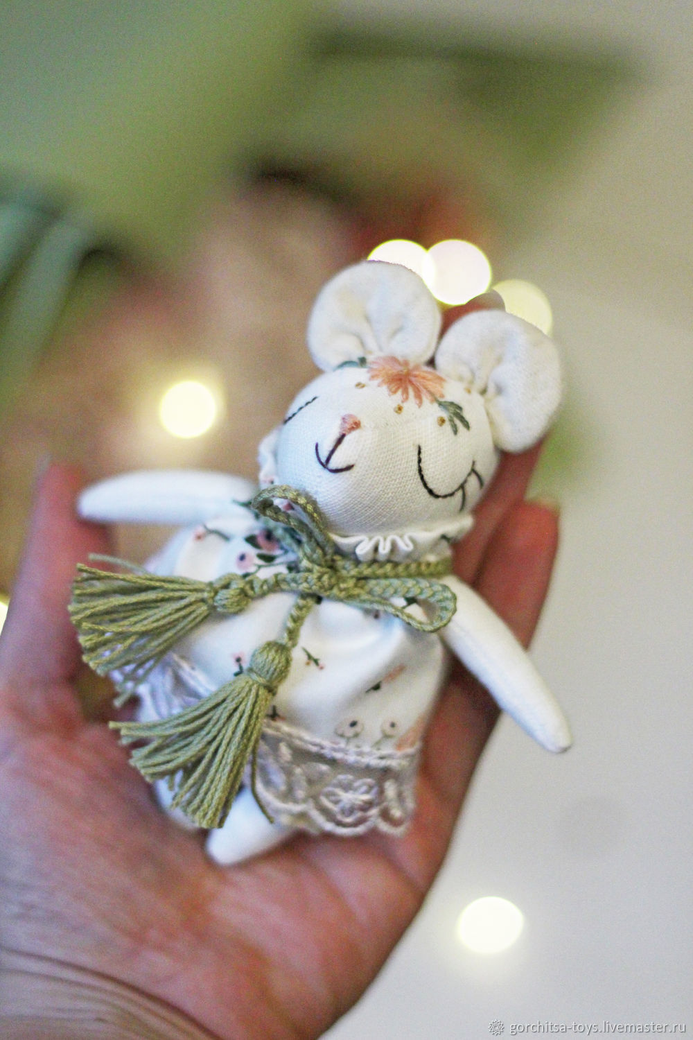  Мышонок девочка в платье белом цветочный принт, Мягкие игрушки, Орел,  Фото №1