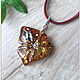 Amber. Pendant 'Cognac color Bordeaux' amber silver. Pendants. Frollena II. Natural Baltic amber. My Livemaster. Фото №4