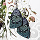 Dark Blue Leather Earrings, Earrings, Ivanovo,  Фото №1