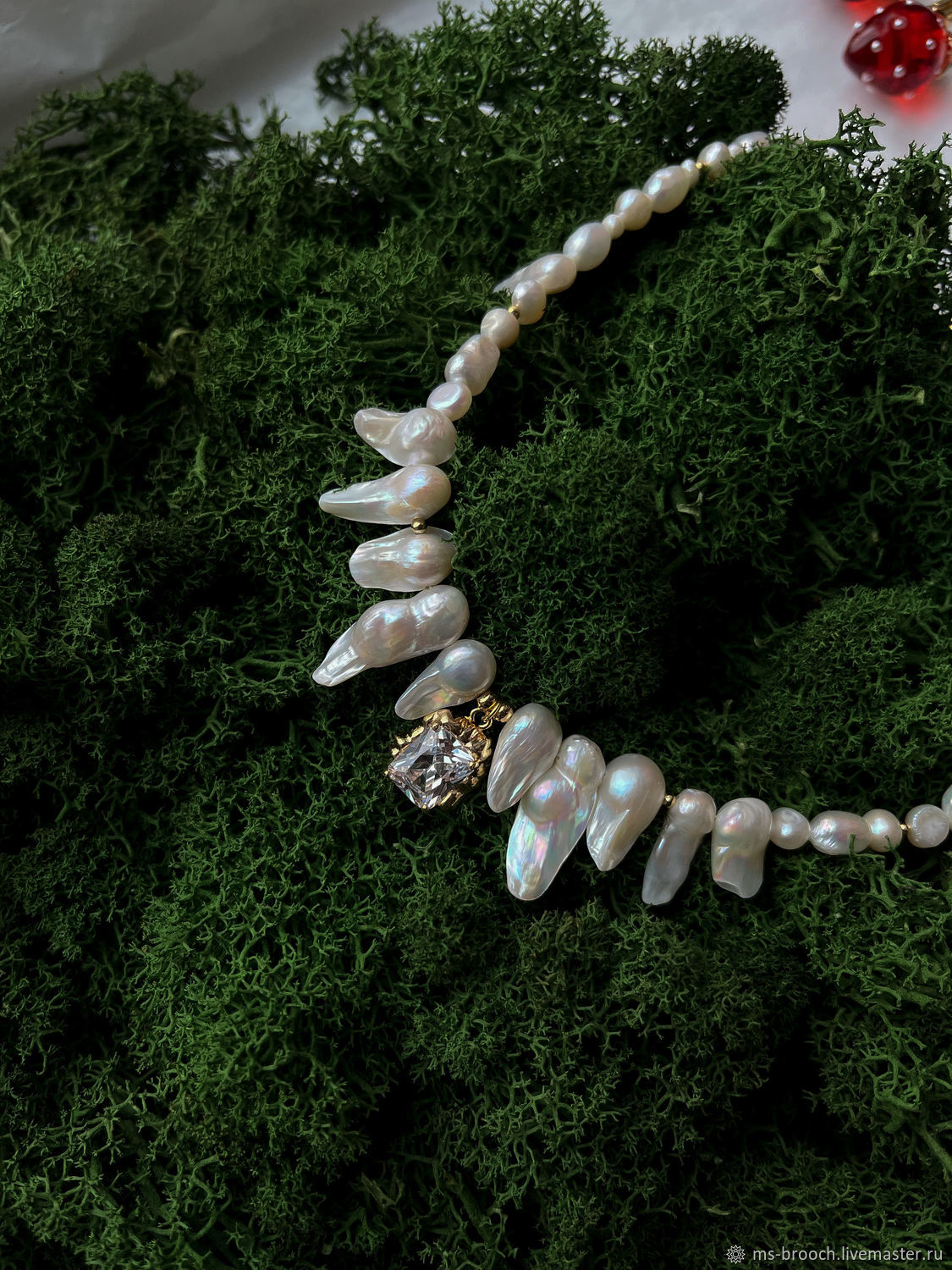 Колье "Наяда" из барочного жемчуга купить в интернет-магазине Ярмарка ...