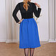 Warm midi dress with straps, black and blue autumn dress warm skirt. Dresses. Lara (EnigmaStyle). My Livemaster. Фото №4