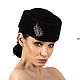 Женская шляпка таблетка из фетра “Vera” черный, Шляпы, Санкт-Петербург,  Фото №1