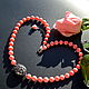 Red Coral beads RED AND BLACK author necklace. Necklace. NINASilverBox (SilverBox). My Livemaster. Фото №4