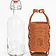 Moonshine bottle in a leather case, 1 liter. Bottles. breatley. My Livemaster. Фото №5