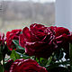 Цветы из холодного фарфора. Бордовые розы. Цветы. Natalia Jelonkina. Интернет-магазин Ярмарка Мастеров.  Фото №2