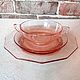 Set of dishes 'egoist' caramel glass USA 30-gg. Vintage plates. Lesica. My Livemaster. Фото №4