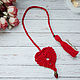 Bookmark for books Knitted heart red, Gifts for February 14, Moscow,  Фото №1