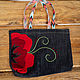 Bag grey shopper "Red Flower". Shopper. natali. Online shopping on My Livemaster.  Фото №2