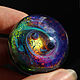 Glass ball Rainbow shine of space. Sphere Meditation Galaxy, Stones, Moscow,  Фото №1