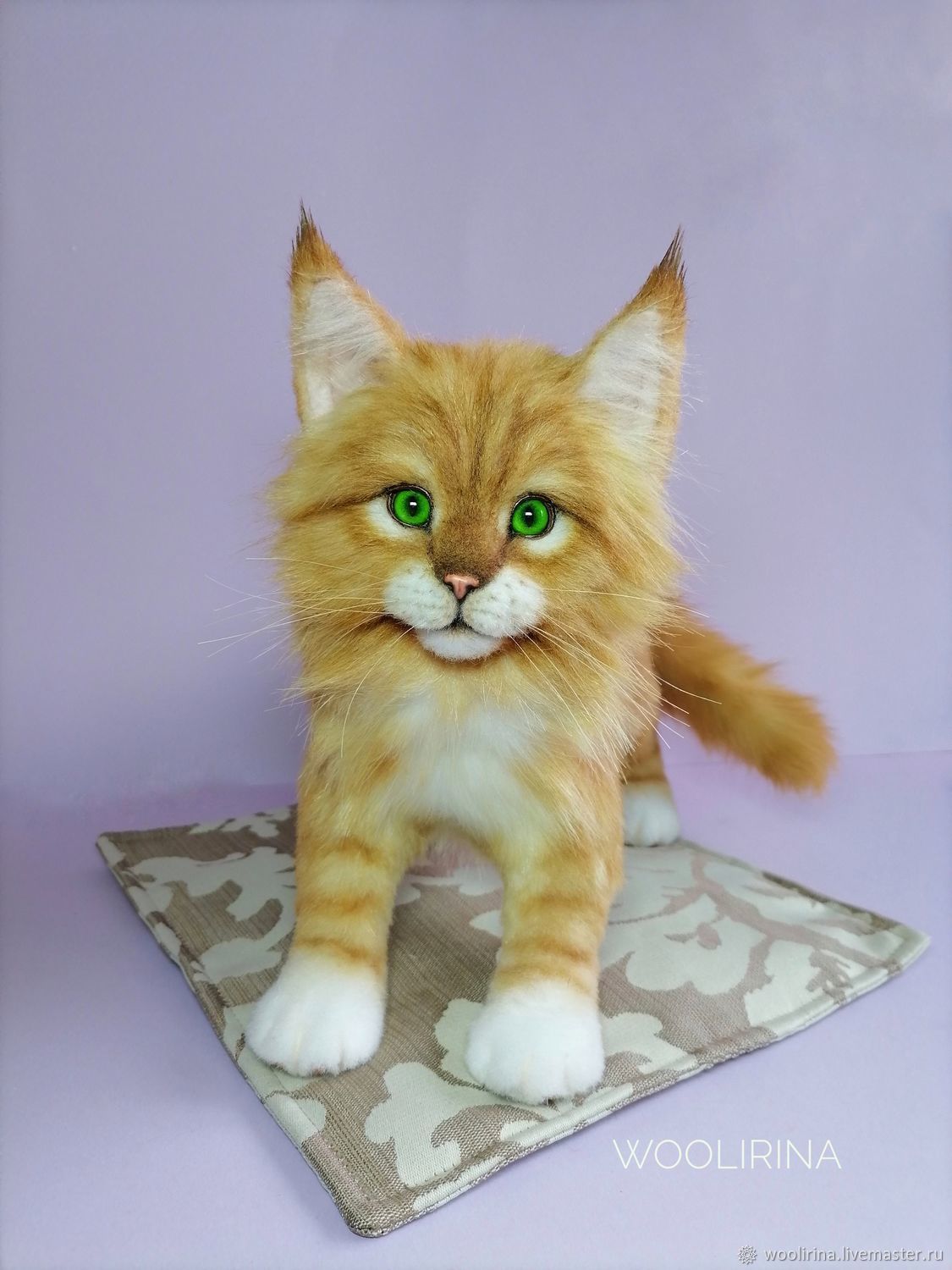 Мейн кун Рыжий котенок. Подвижная реалистичная игрушка из меха по фото ...