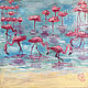 Flamingo, oil Painting, bird painting. Pictures. myfoxyart (MyFoxyArt). Online shopping on My Livemaster.  Фото №2