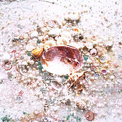Картины и панно handmade. Livemaster - original item Copy of Painting of pearls and rose quartz The birth of a pearl. Handmade.