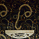 Ткань :0.95м,Бархат шелковый золотистые цепи на черном Версаче, Ткани, Москва,  Фото №1