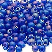 Материалы для творчества handmade. Livemaster - original item 10gr seed Beads, 3.4 mm Drops 151FR cobalt transparent Mat happy Japanese beads. Handmade.