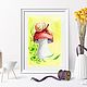 Watercolor Snail and fly agaric, Pictures, Rostov-on-Don,  Фото №1