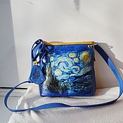 Сумки и аксессуары handmade. Livemaster - original item Women`s double-sided leather bag with custom-made Natule painting). Handmade.