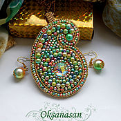 Украшения handmade. Livemaster - original item Jewelry sets: Paisley Turkish cucumber bead pendant and earrings. Handmade.