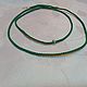 Cord 2 mm emerald silk with lock in 925 sterling silver, Chokers, Sergiev Posad,  Фото №1