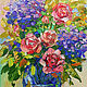 Paintings with flowers 'Roses and hydrangeas', Pictures, Voronezh,  Фото №1