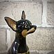 Toy terrier black: author's statuette. Figurines. Creative workshop Cheerful porcelain. Online shopping on My Livemaster.  Фото №2