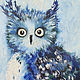 Oil painting 30h40 Owl, Pictures, Moscow,  Фото №1