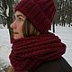 Knitted set of Burgundy color, Headwear Sets, Moscow,  Фото №1