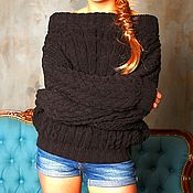 Одежда handmade. Livemaster - original item Women`s Ruban sweater black. Handmade.