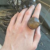 Украшения handmade. Livemaster - original item Copper ring with rutile quartz (volosatik) No. №6. Handmade.