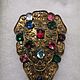 Vintage dress clip with colored stones, Vintage brooches, Moscow,  Фото №1