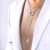 Украшения handmade. Livemaster - original item Necklace-tie double with tassels stylish decoration to everything. Handmade.