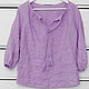 Order 100% linen lavender boho blouse. etnoart. Livemaster. . Blouses Фото №3