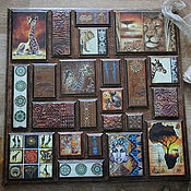 Картины и панно handmade. Livemaster - original item Panels Safari. Panel decoupage. Handmade.