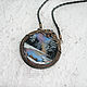 Pendant with mother-of-pearl painting as a gift, copper Mirror of Winter. Pendant. moyaksessyar. My Livemaster. Фото №5