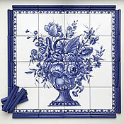 Для дома и интерьера ручной работы. Ярмарка Мастеров - ручная работа Tiles and tiles: apron for Azuleju kitchen. Handmade.