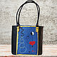 Leather woman black blue handbag "Miro. Dancer 2". Classic Bag. Leather  Art  Phantasy. My Livemaster. Фото №6