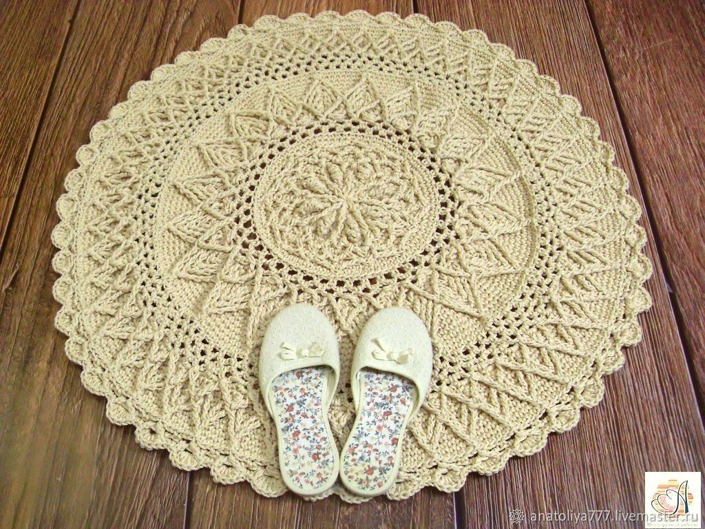 Carpets for home: round embossed knitted carpet Astra, Floor mats, Kabardinka,  Фото №1