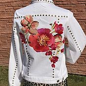 Материалы для творчества handmade. Livemaster - original item Embroidered applique in the form of flowers. Handmade.