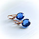 Earrings with blue Swiss Topaz in 18K rose gold. Earrings. Solanda. My Livemaster. Фото №4
