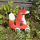 Fox on wheels, wooden toy. Rolling Toys. Klukva ( decoupage). Online shopping on My Livemaster.  Фото №2