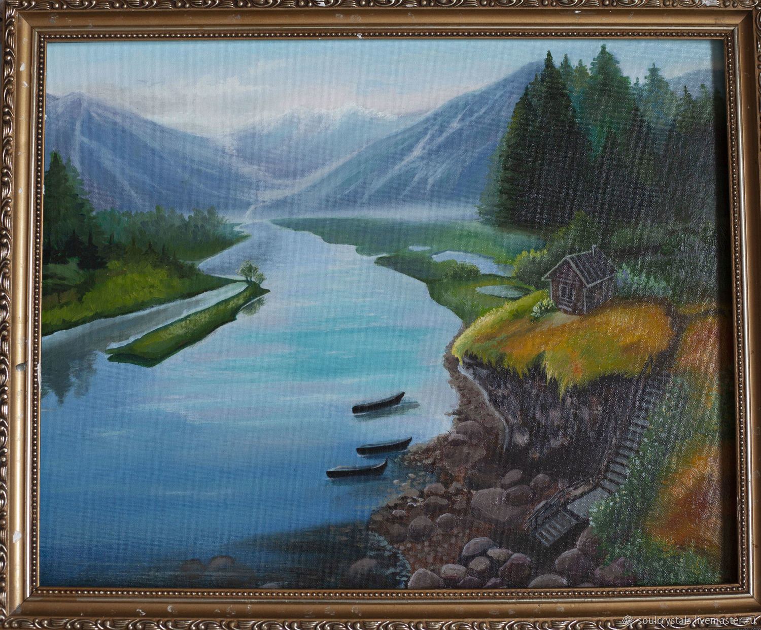 Картина: "Домик в горах" купить в интернет-магазине Ярмарка Мастеров по ...