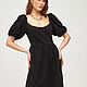 Order Cotton dress with a neckline in black. ivavavilonskaya. Livemaster. . Dresses Фото №3