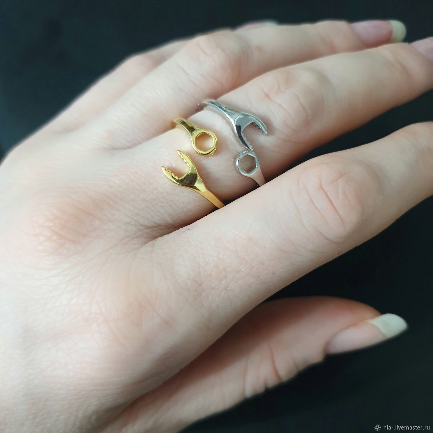 Кольцо Гаичный ключ 15 мм родий купить в интернет-магазине Ярмарка ...