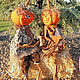 Funny handmade pumpkin made of fabric 17h25cm. Interior elements. Dolls Elena Mukhina. My Livemaster. Фото №5