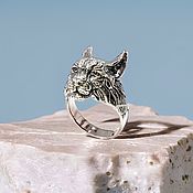 Украшения handmade. Livemaster - original item Silver ring Lynx. Handmade.