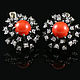 Earrings Silver 'fireworks'with corals, Earrings, Moscow,  Фото №1