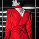 Платье с запахом сзади, с воротником - стойка, красное, миди. Платья. L-Sav design, by JuLia Savina. Ярмарка Мастеров.  Фото №5