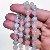 Винтаж handmade. Livemaster - original item Necklace, beads: rose quartz, jadeite. Handmade.