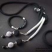 Украшения handmade. Livemaster - original item Beads lariats in Black and silver. Handmade.