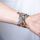 Order Grey Orange Bracelet. decades. Livemaster. . Textile bracelet Фото №3